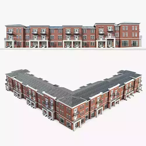 Apartment Complex 01 Low-poly 3D model