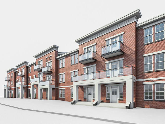 Apartment Complex 01 Low-poly 3D model 2