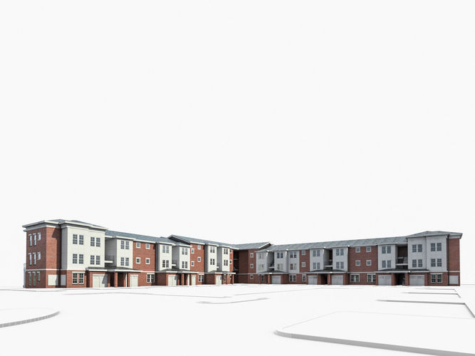 Apartment Complex 01 Low-poly 3D model 5
