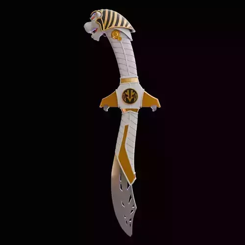 Saba White Ranger Sword Replica Fan Art 3D print model