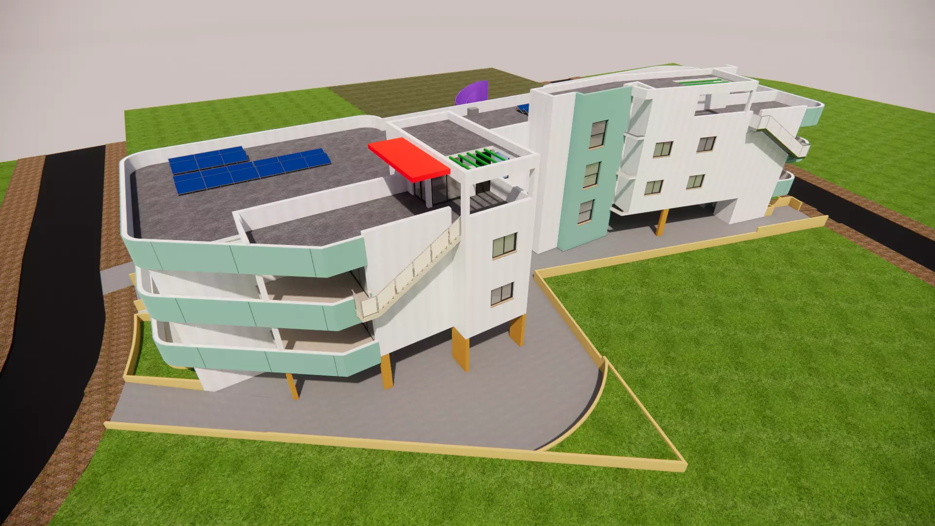 Apartment complex 3D model_0