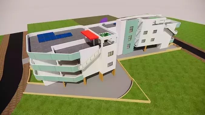 Apartment complex 3D model