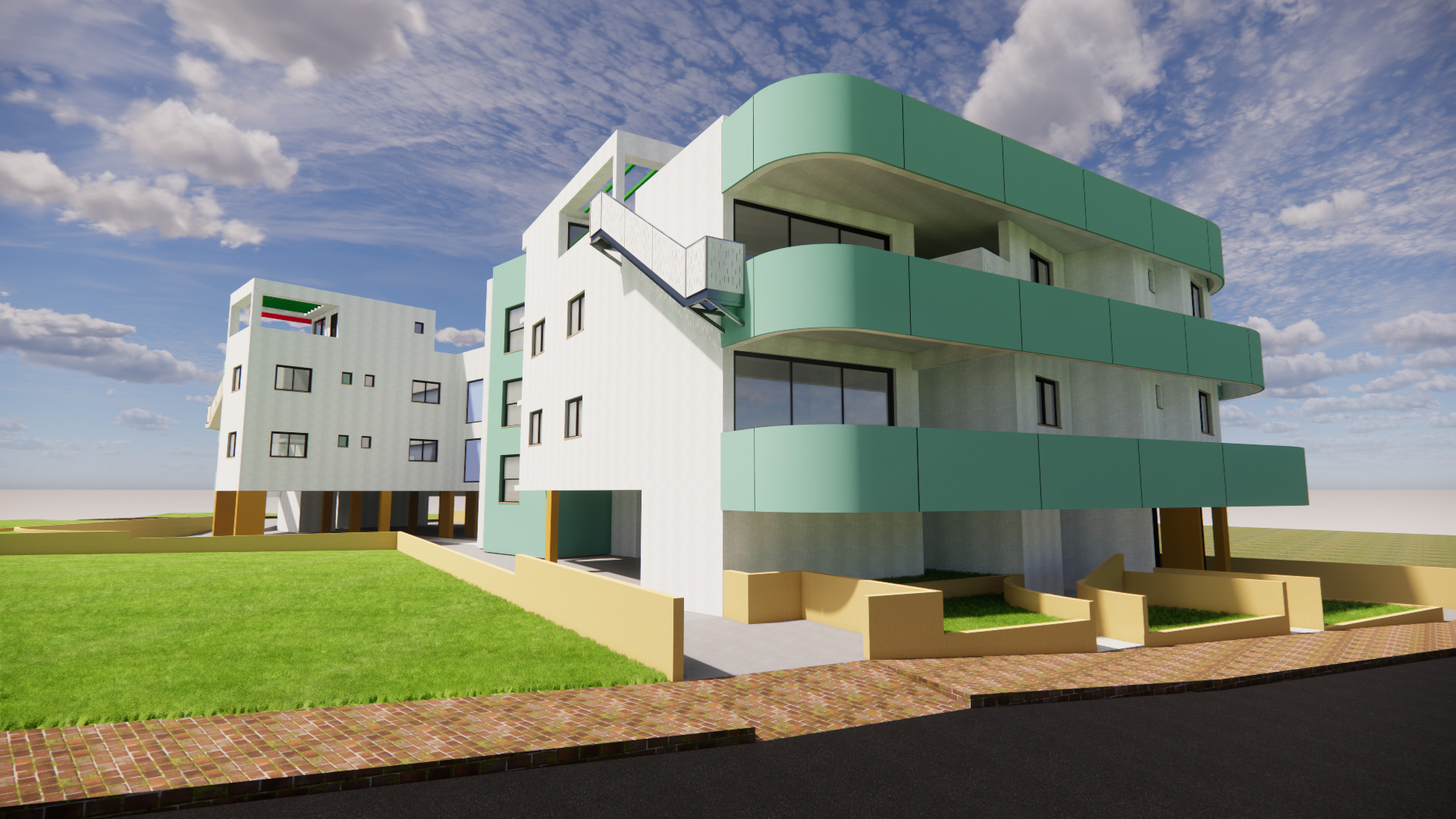 Apartment complex 3D model_9