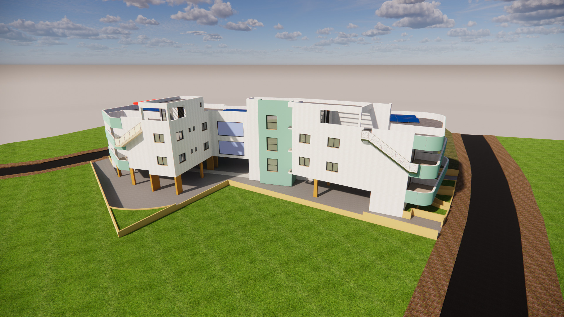 Apartment complex 3D model_2