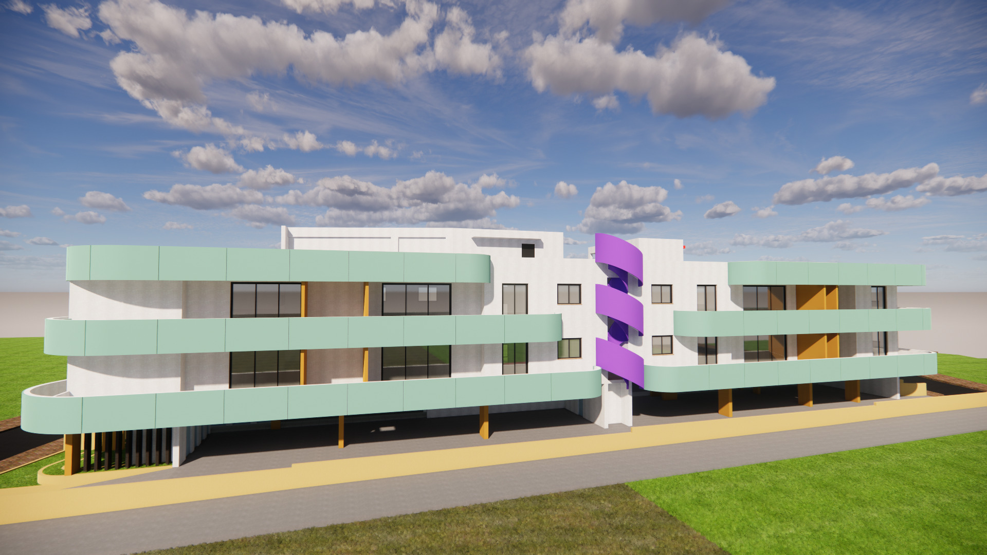 Apartment complex 3D model_4