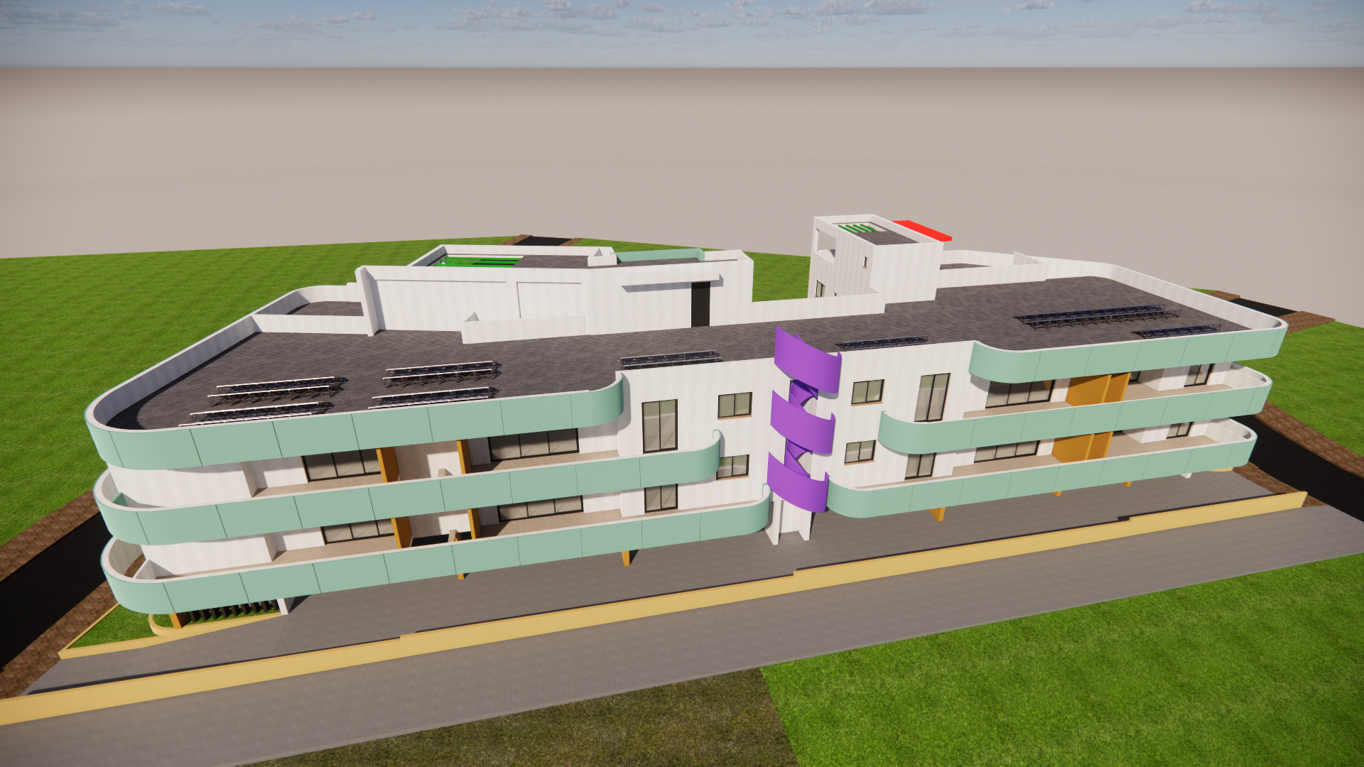 Apartment complex 3D model_5