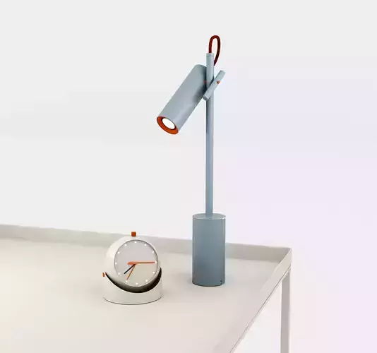 Deskrisk table lamp and clock set