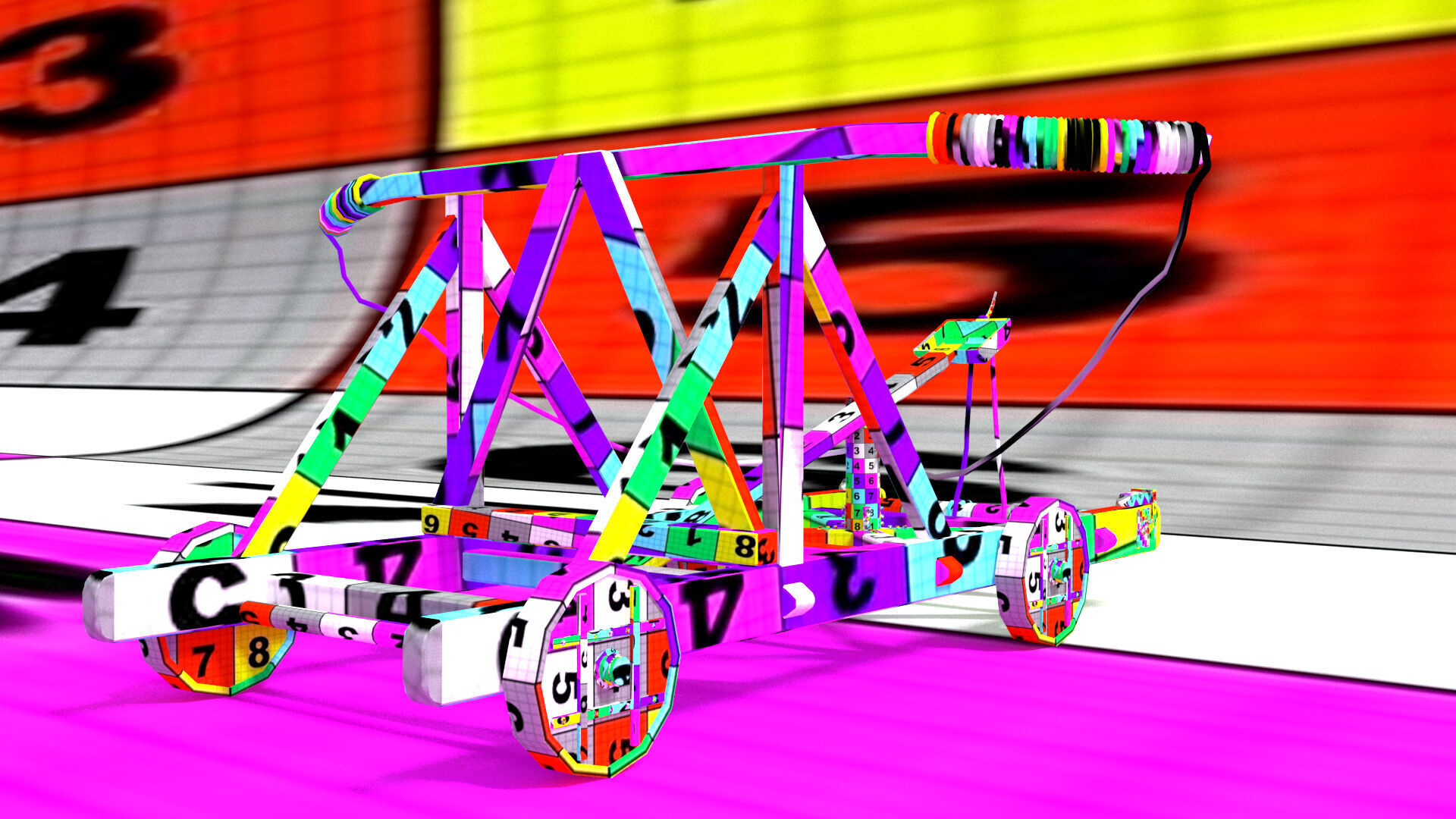 laos Game Medieval Catapult 3D model_12