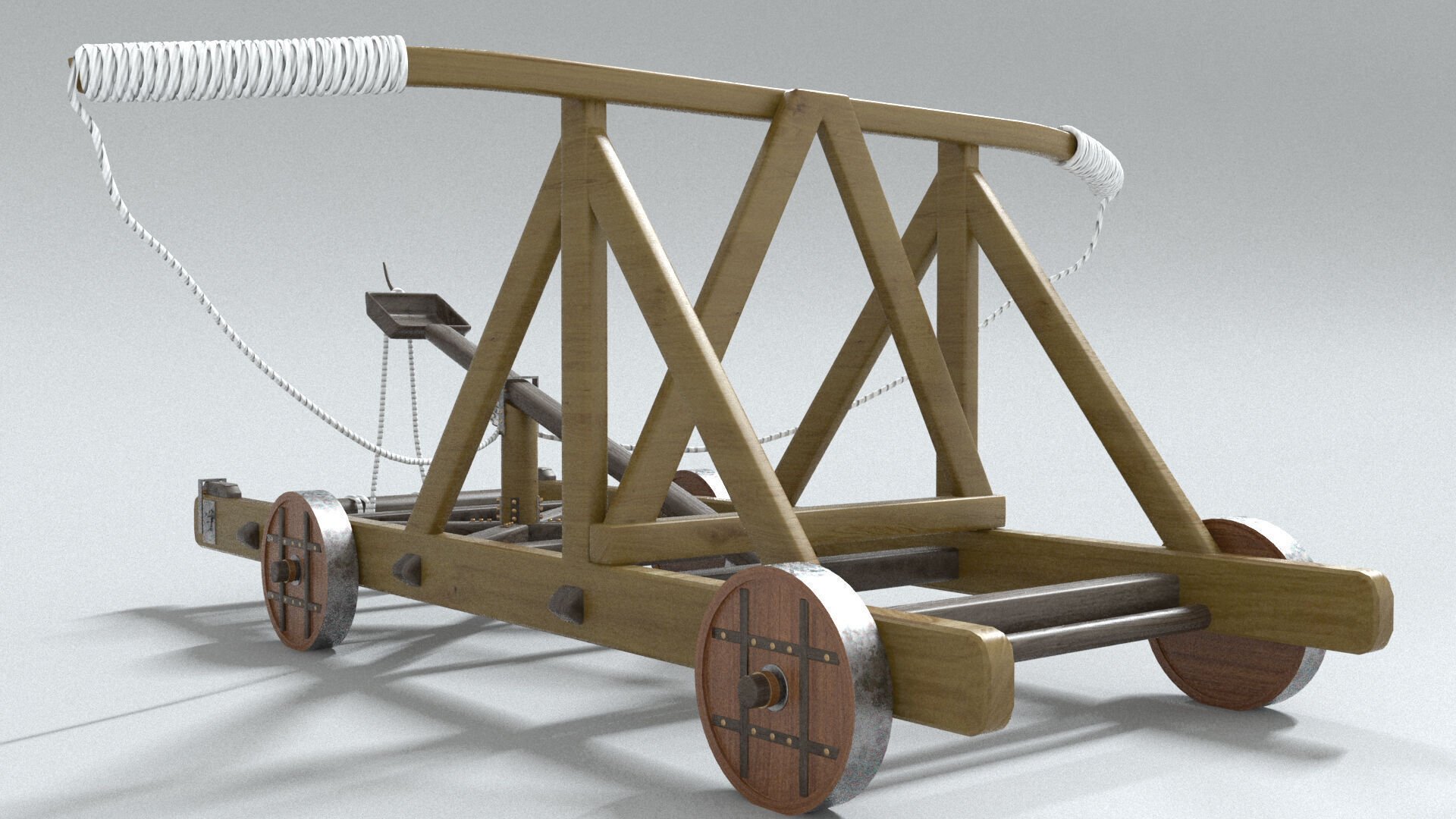 laos Game Medieval Catapult 3D model_4