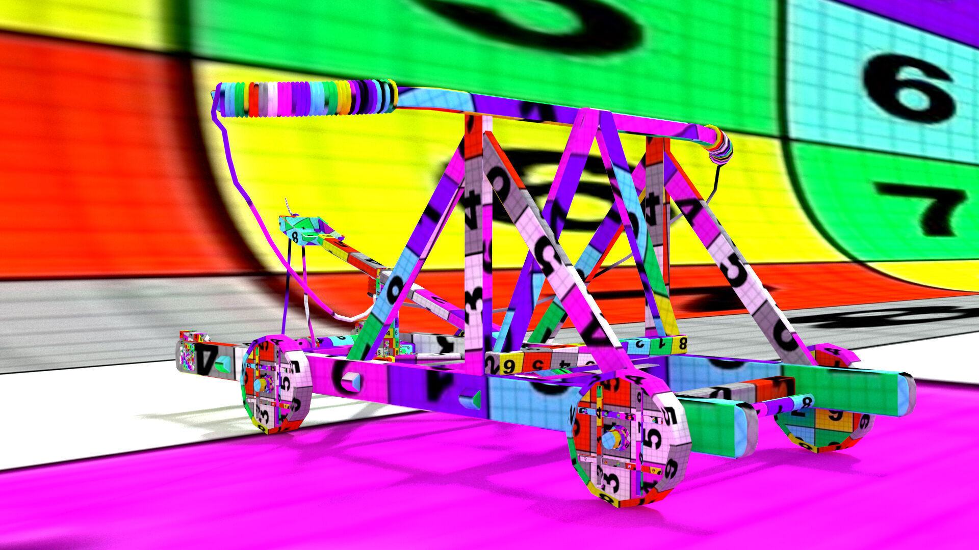 laos Game Medieval Catapult 3D model_11