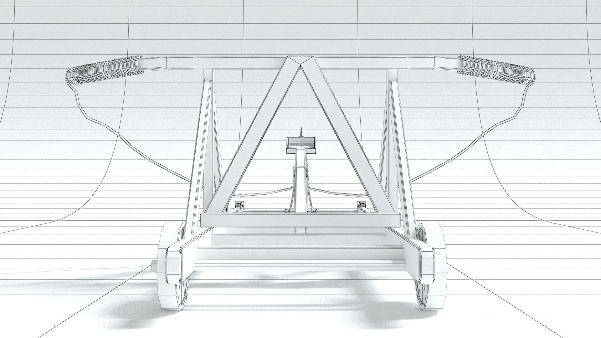 laos Game Medieval Catapult 3D model_5