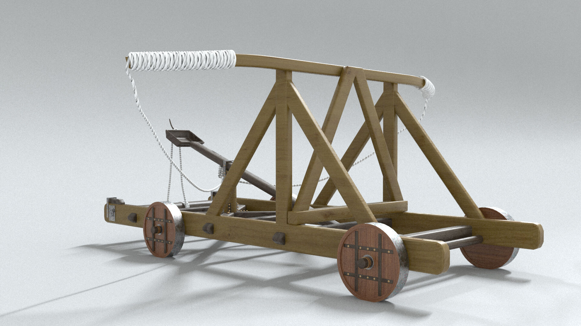 laos Game Medieval Catapult 3D model_1