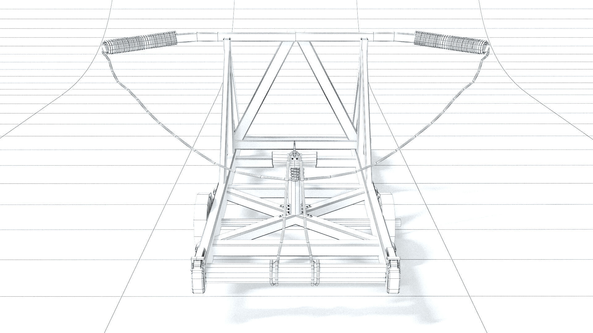 laos Game Medieval Catapult 3D model_8