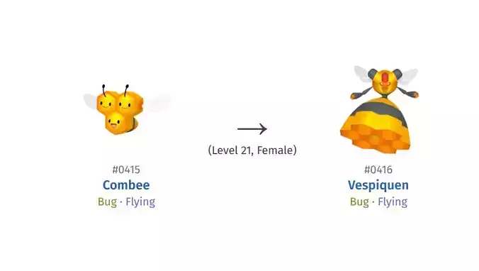 415 COMBEE 416 VESPIQUEN HIGH-RES POKEMON
