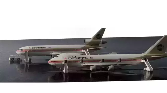 Boeing 747-100 and DC-10-10 3D model