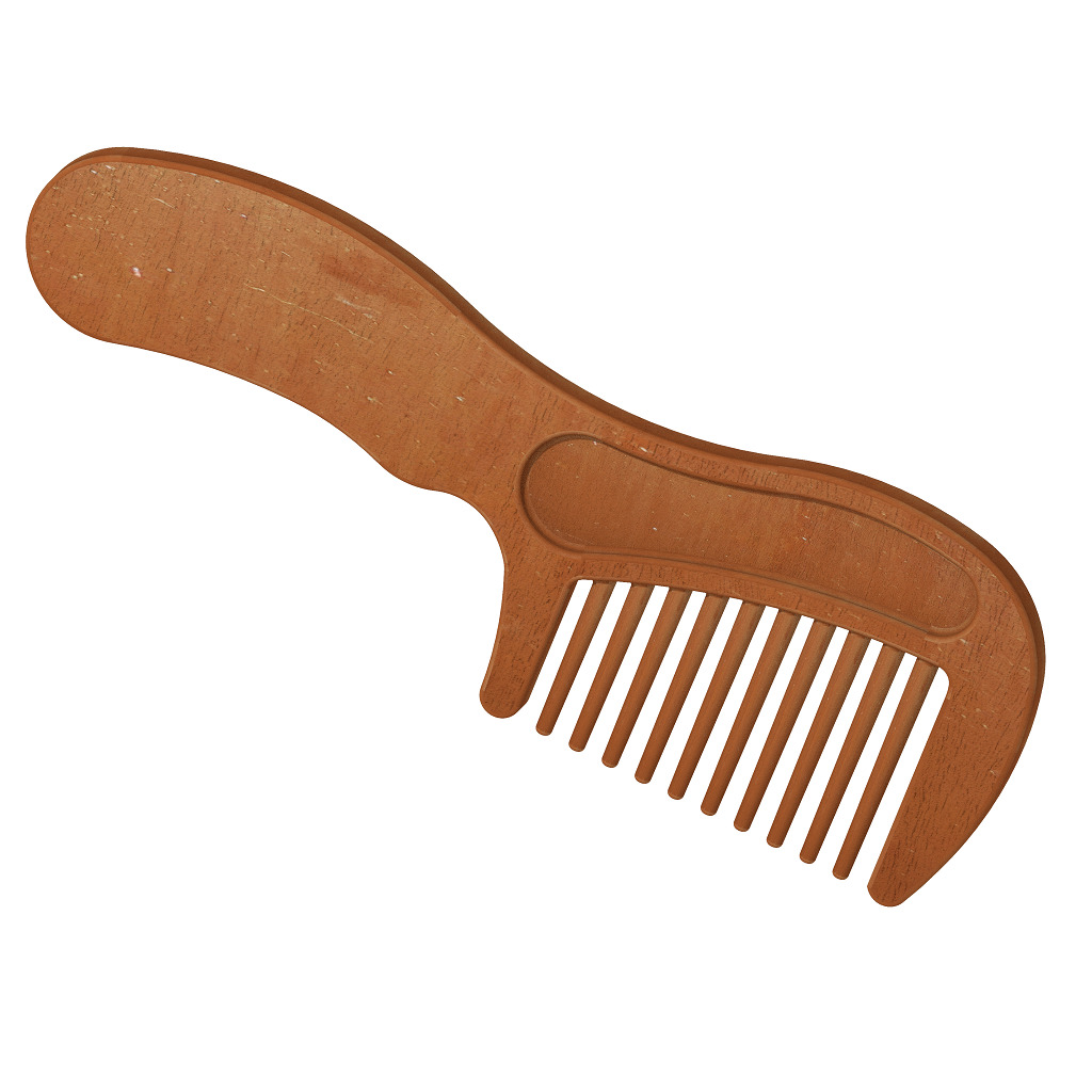 Stylish Wooden Hair Comb 3D print model_2