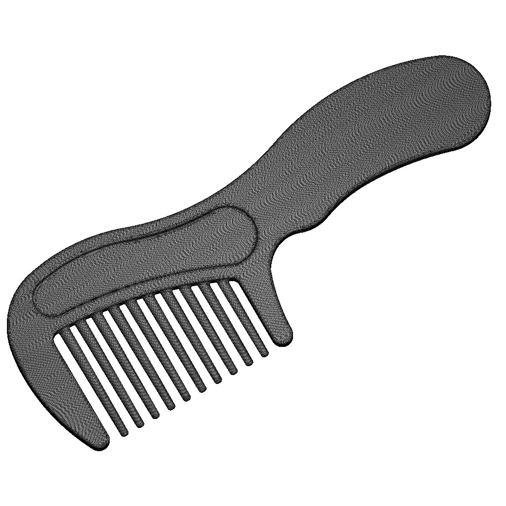 Stylish Wooden Hair Comb 3D print model_3