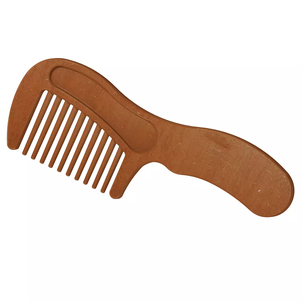 Stylish Wooden Hair Comb 3D print model_0