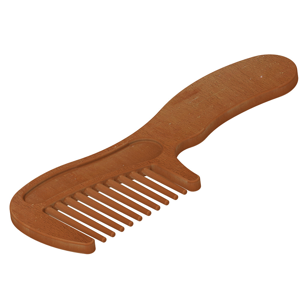 Stylish Wooden Hair Comb 3D print model_1