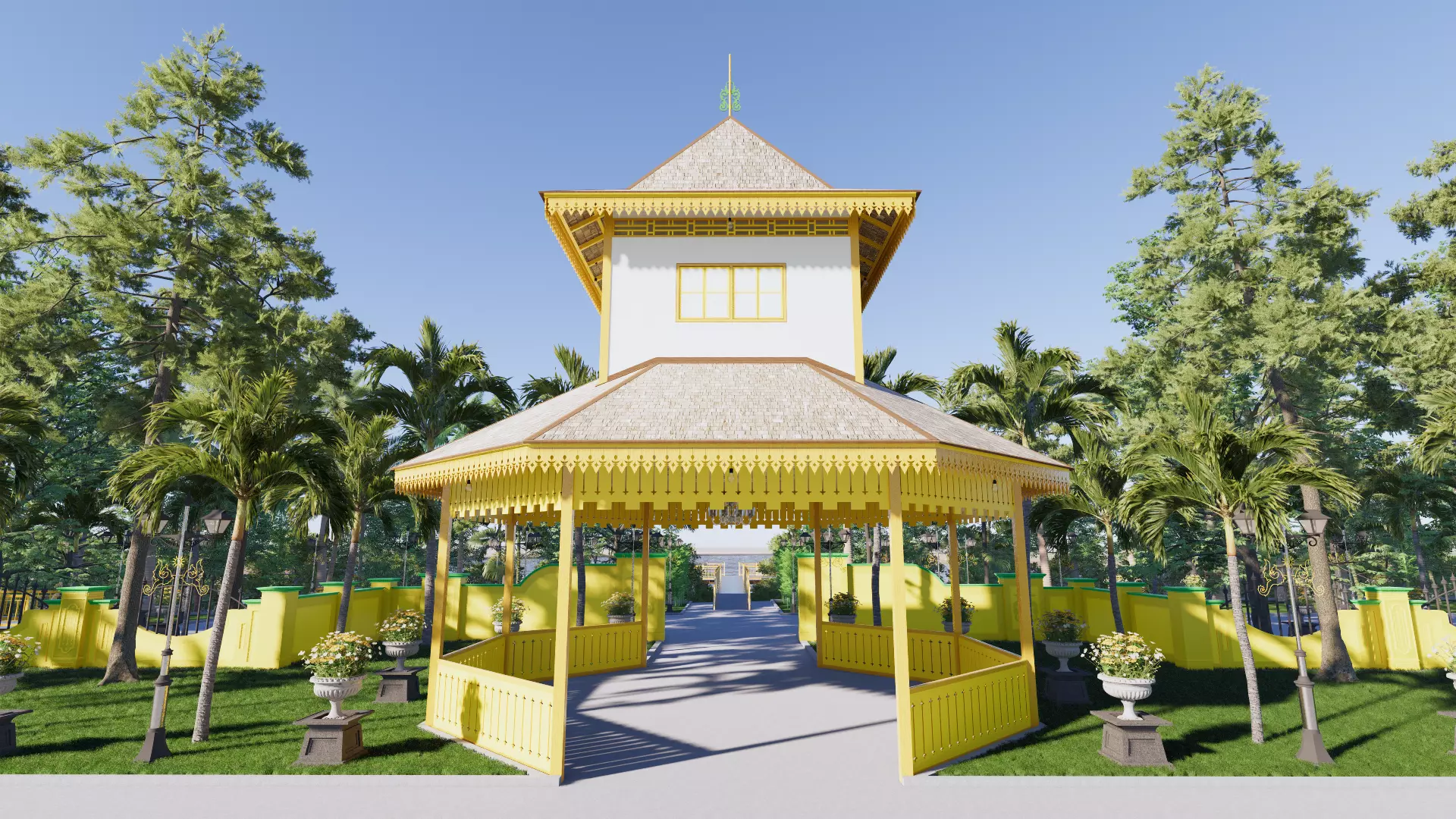Resort Hall of the Sambas Sultanate Palace 3D model_0