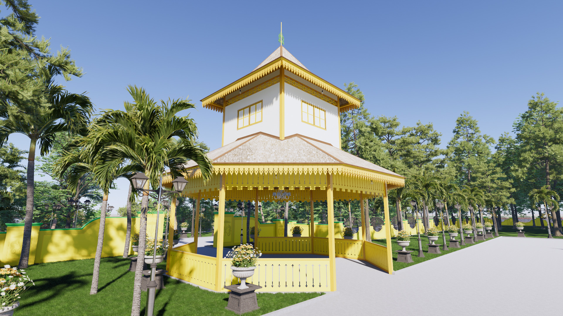 Resort Hall of the Sambas Sultanate Palace 3D model_1
