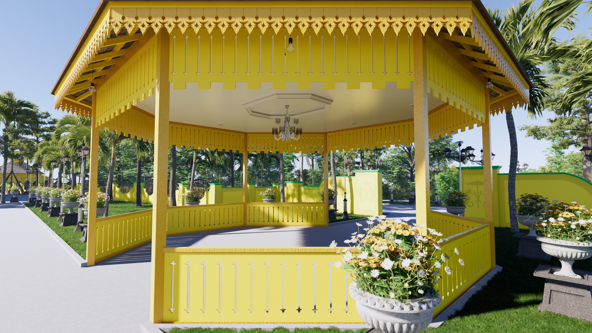 Resort Hall of the Sambas Sultanate Palace 3D model_4