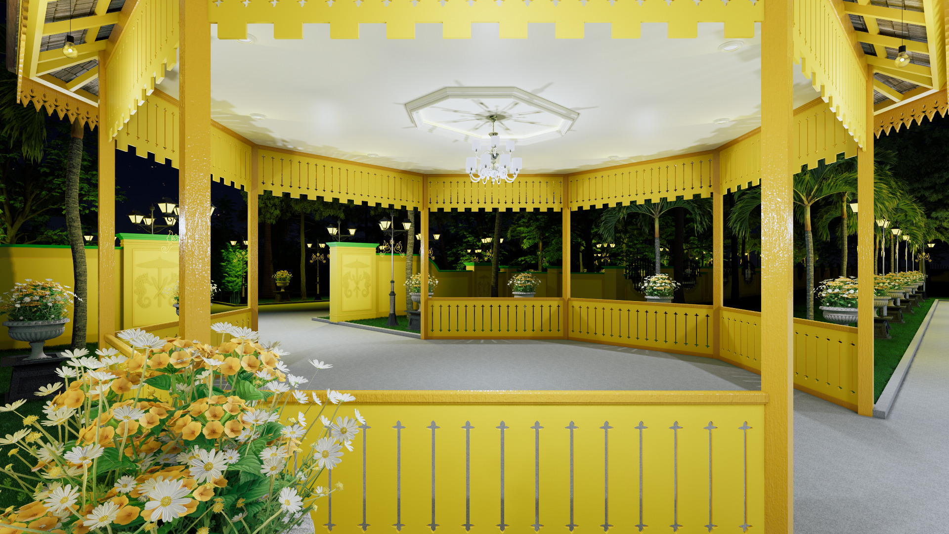 Resort Hall of the Sambas Sultanate Palace 3D model_6