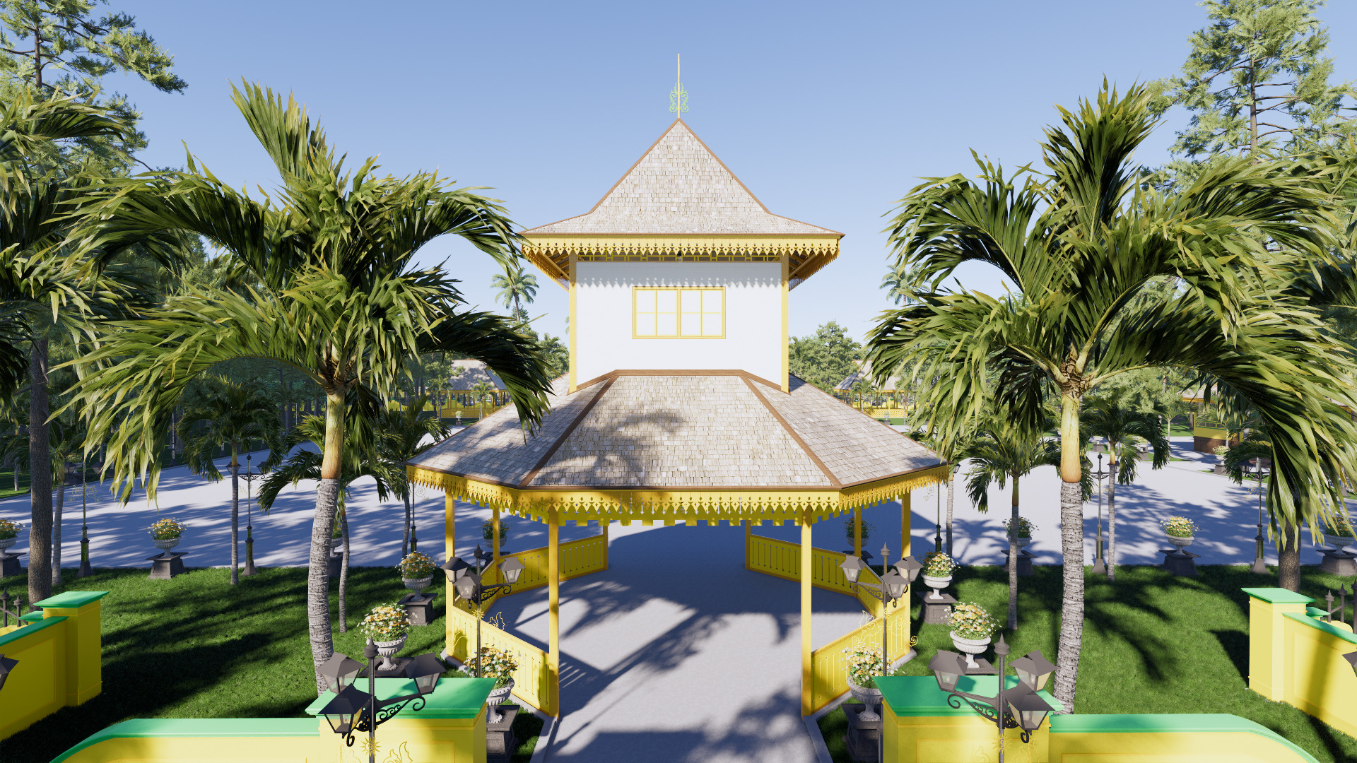 Resort Hall of the Sambas Sultanate Palace 3D model_3