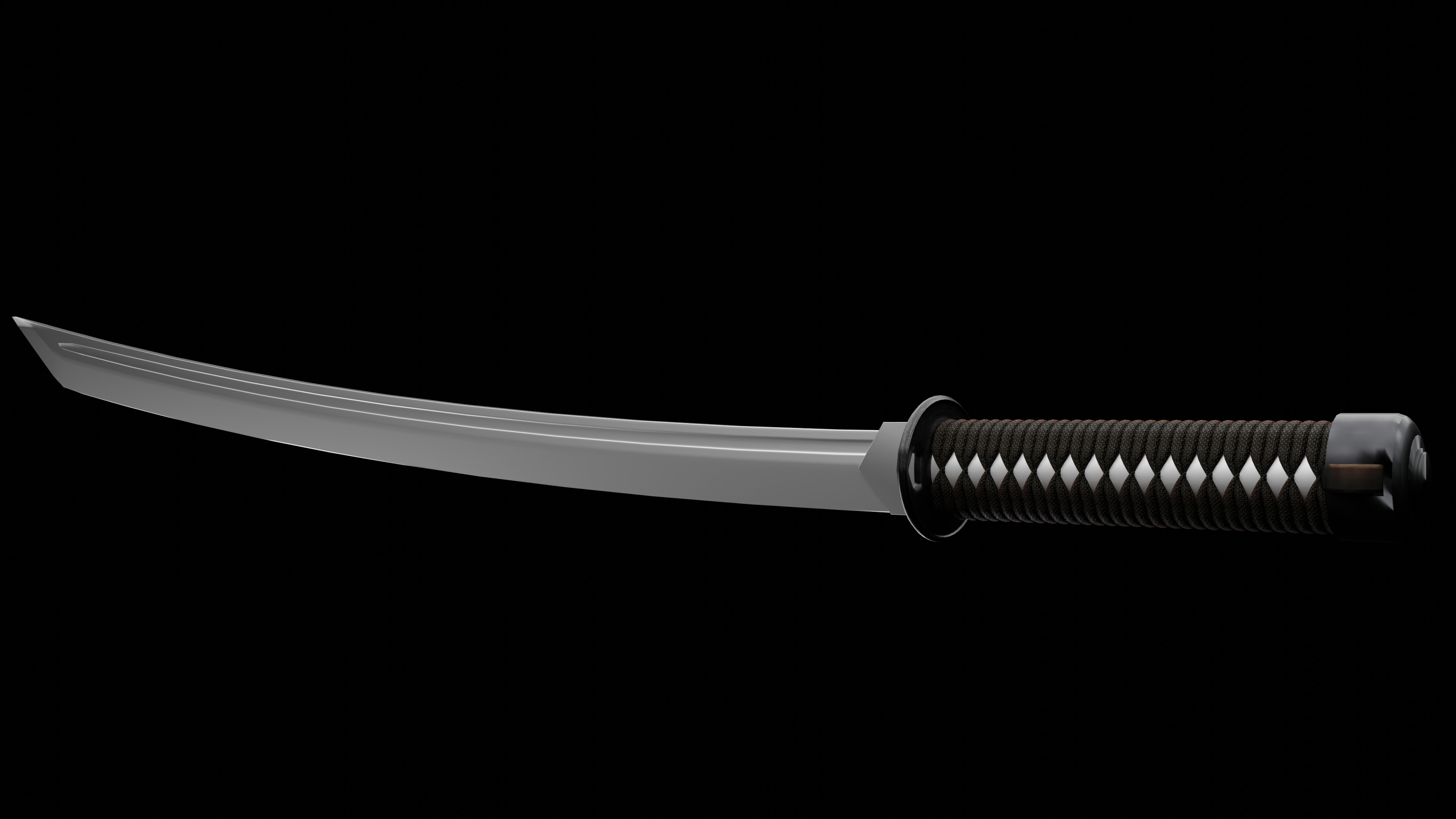 Katana sword Low-poly 3D model_1