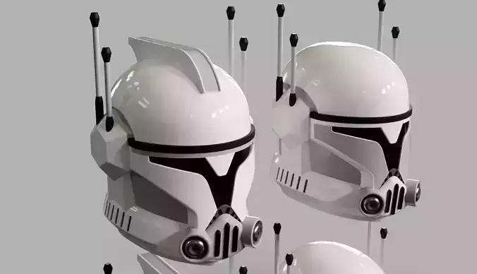 Custom OC tactical clone trooper helmets for sixth scale figures