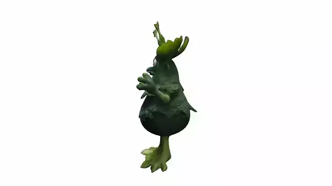 3d Model  Illustration Of An Angry Kale Cartoon Character 3D model