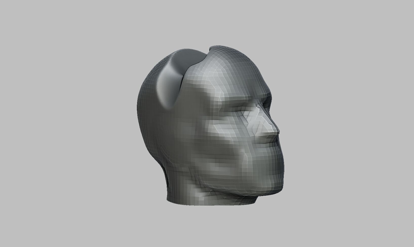 Ps5 controller stand human head low poly 3D print model_5