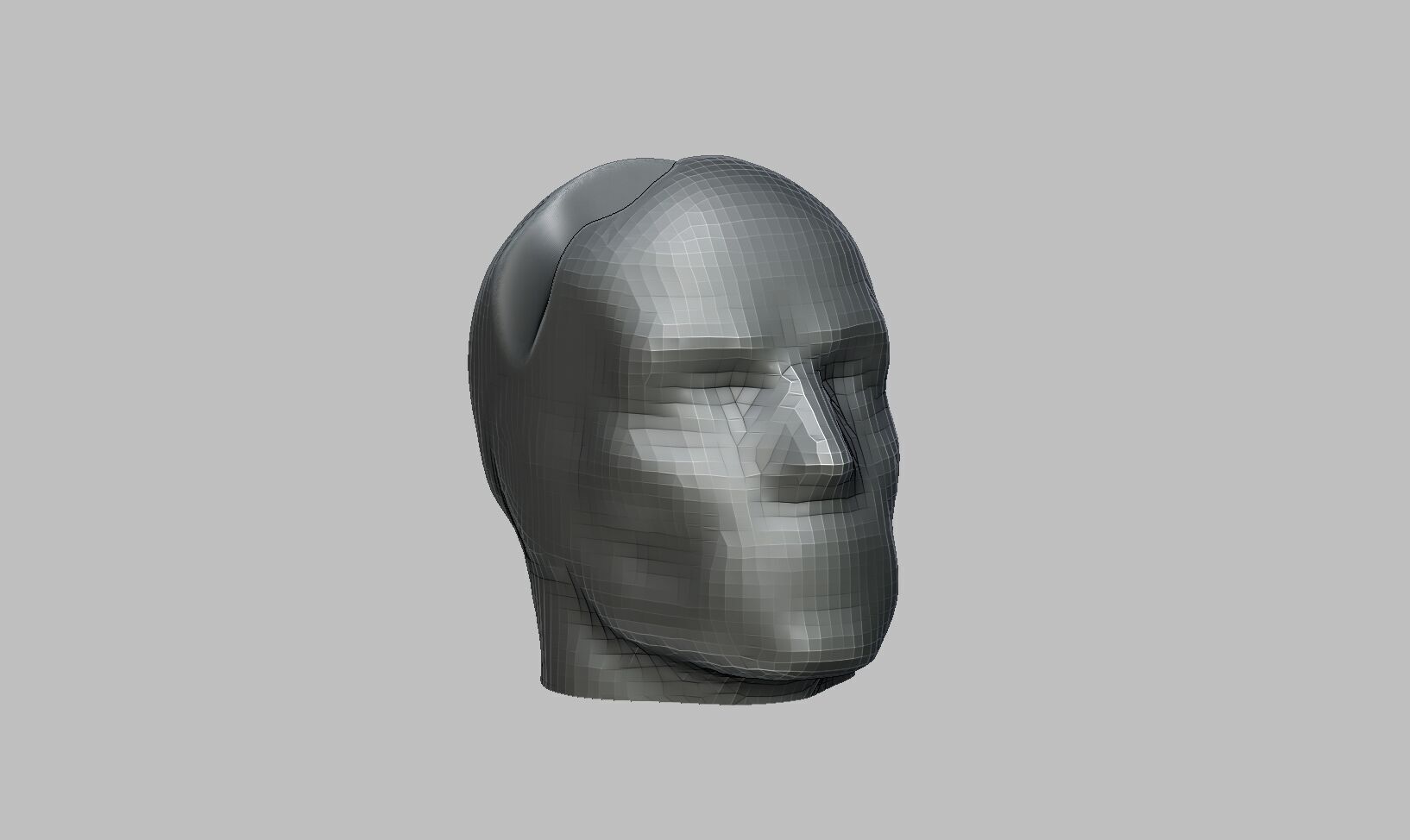 Ps5 controller stand human head low poly 3D print model_4