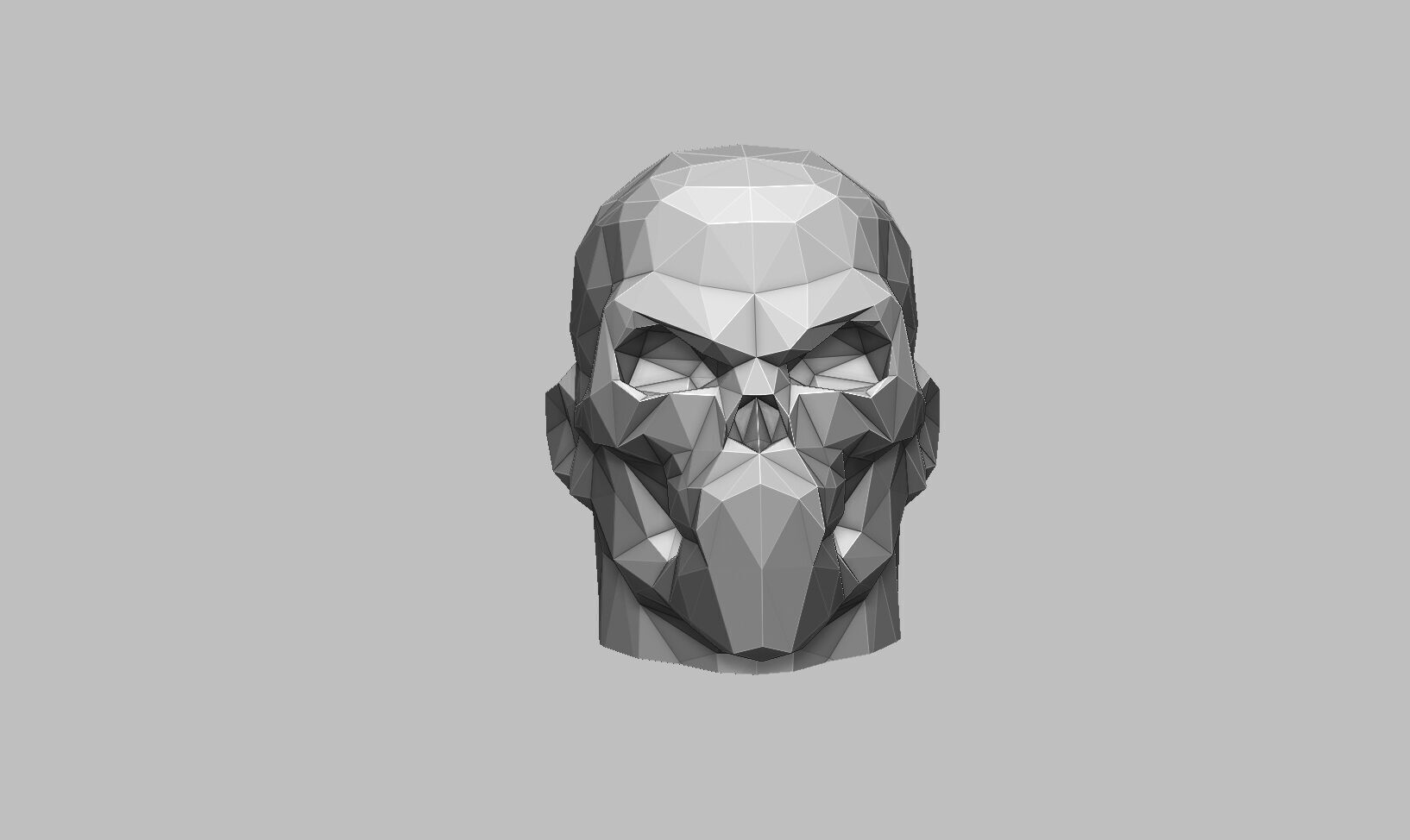 Low-poly Skull Headphone Stand 3D print model_8