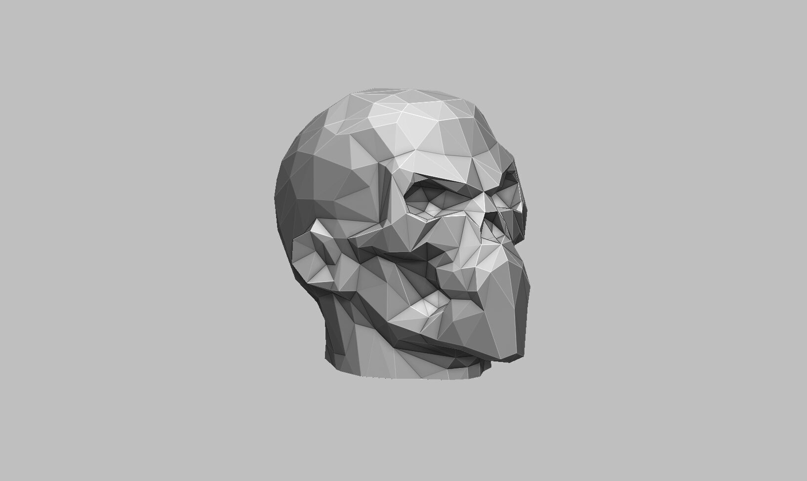 Low-poly Skull Headphone Stand 3D print model_5