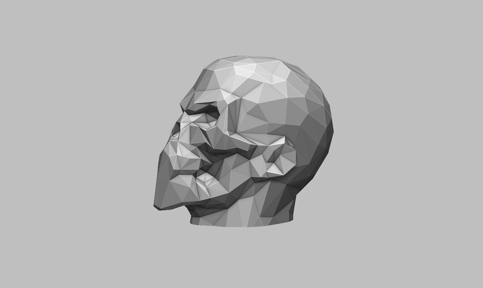 Low-poly Skull Headphone Stand 3D print model_7