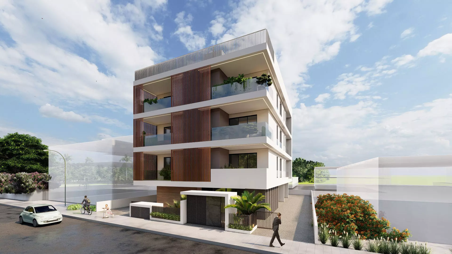 Apartment Building 3D model_0