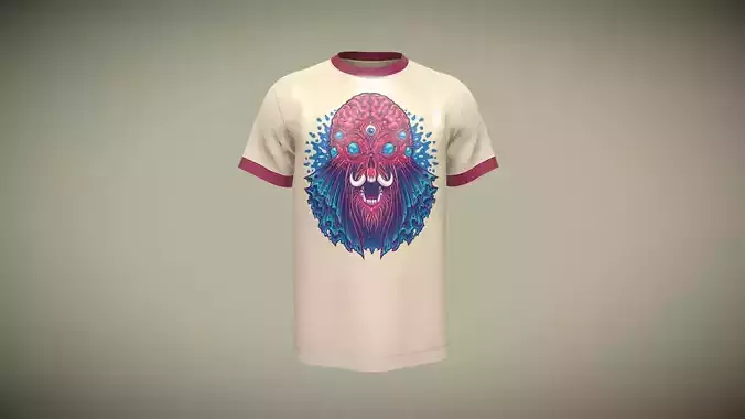 T-shirt Alien-Metaverse In Low Poly