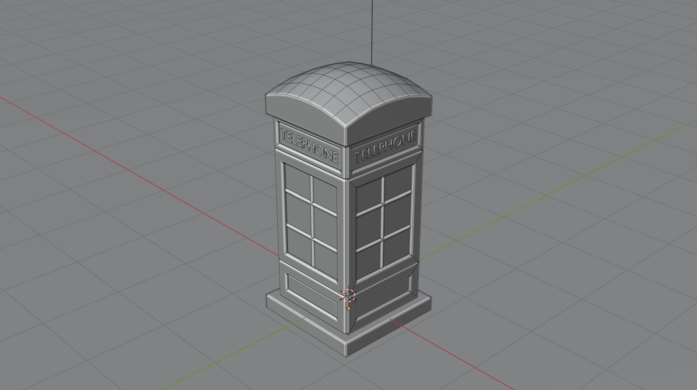 Red Phone Booth Stilized Low-poly 3d model 3D model_4
