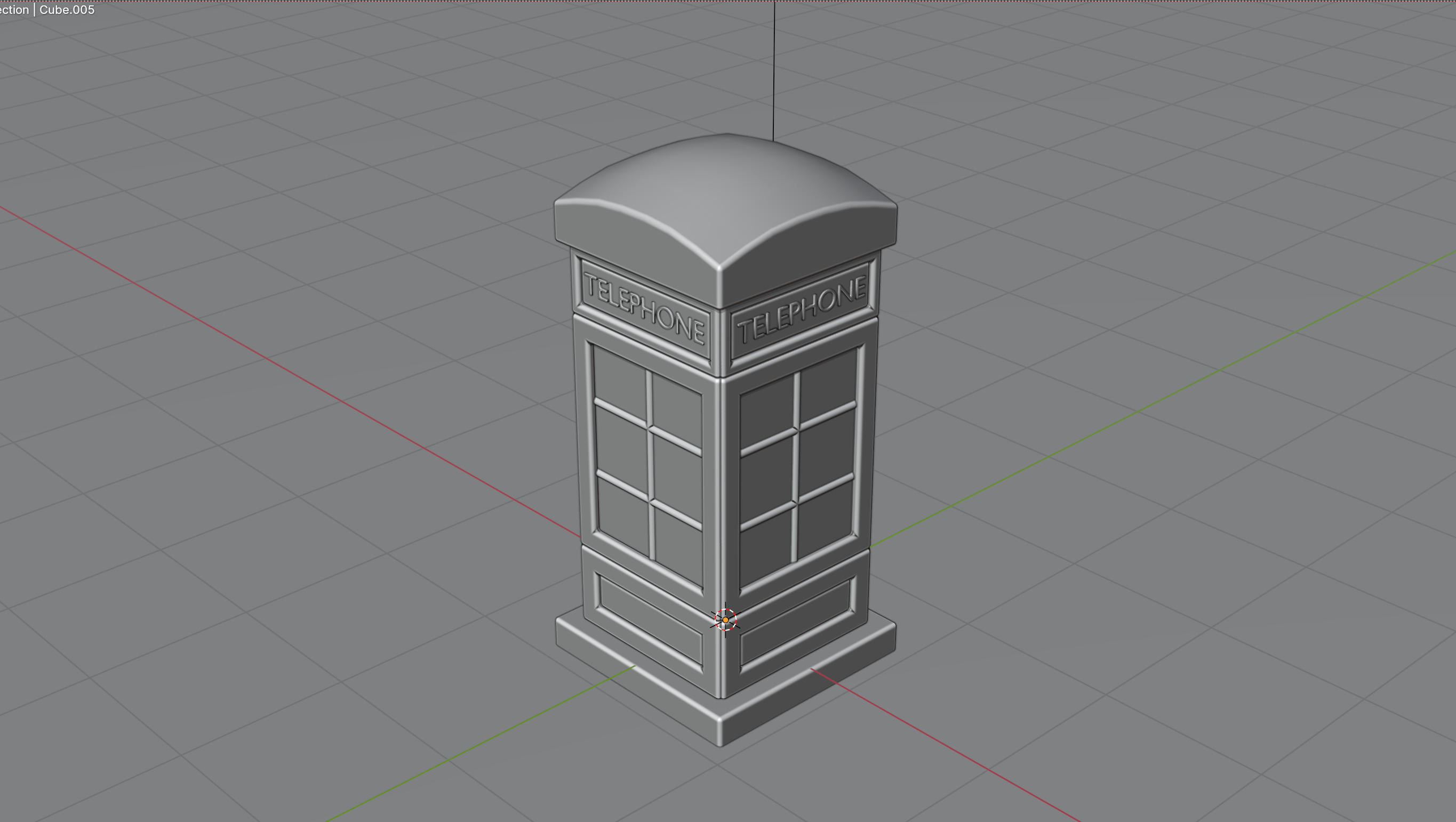 Red Phone Booth Stilized Low-poly 3d model 3D model_3