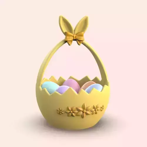 Easter Bunny Basket Cracked Egg Bowl Egg Hunt Gift Candy Holder 