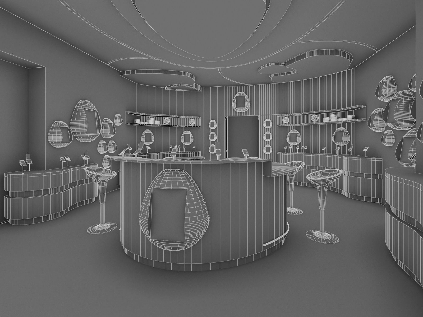 Mobile Phone Shop Interior 02 Low-poly 3D model_7
