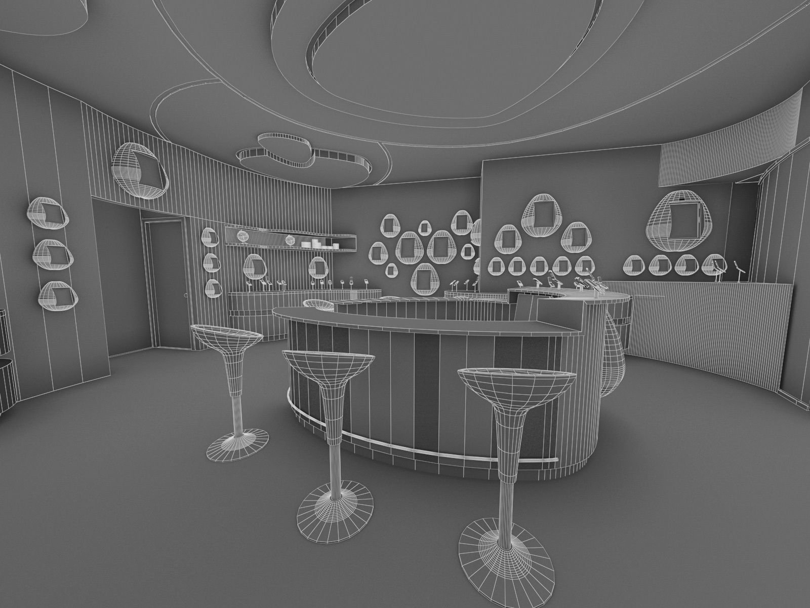 Mobile Phone Shop Interior 02 Low-poly 3D model_4