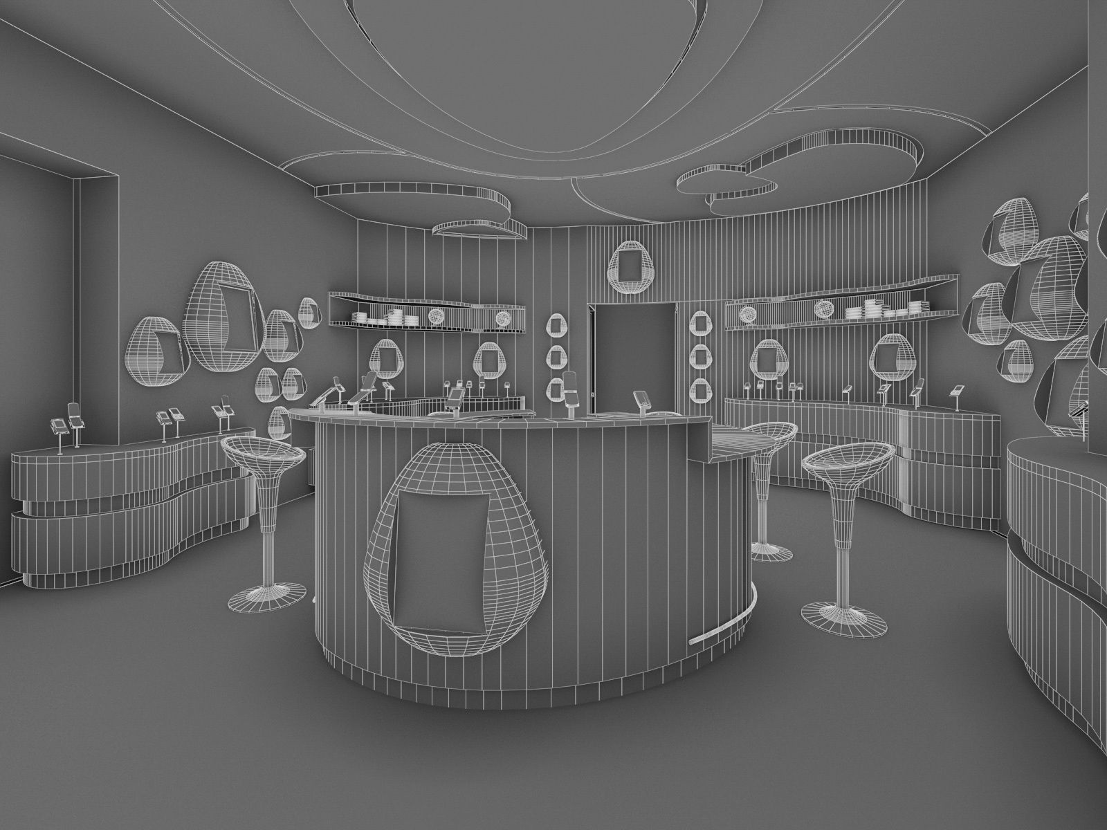 Mobile Phone Shop Interior 02 Low-poly 3D model_5