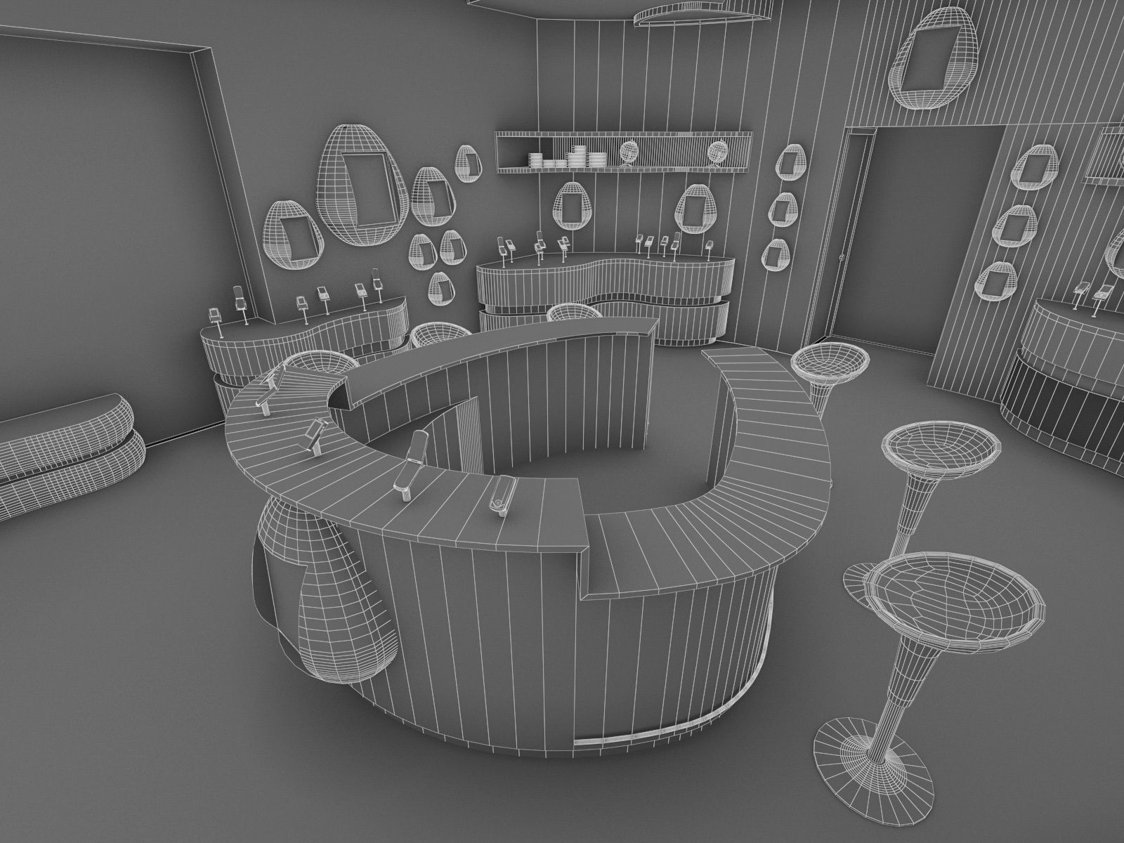 Mobile Phone Shop Interior 02 Low-poly 3D model_8