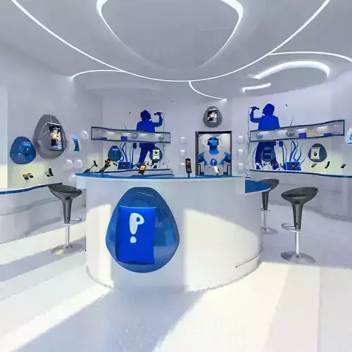 Mobile Phone Shop Interior 02 Low-poly 3D model