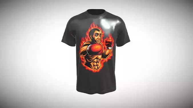 T-shirt Flame Boxing-Metaverse In Low Poly