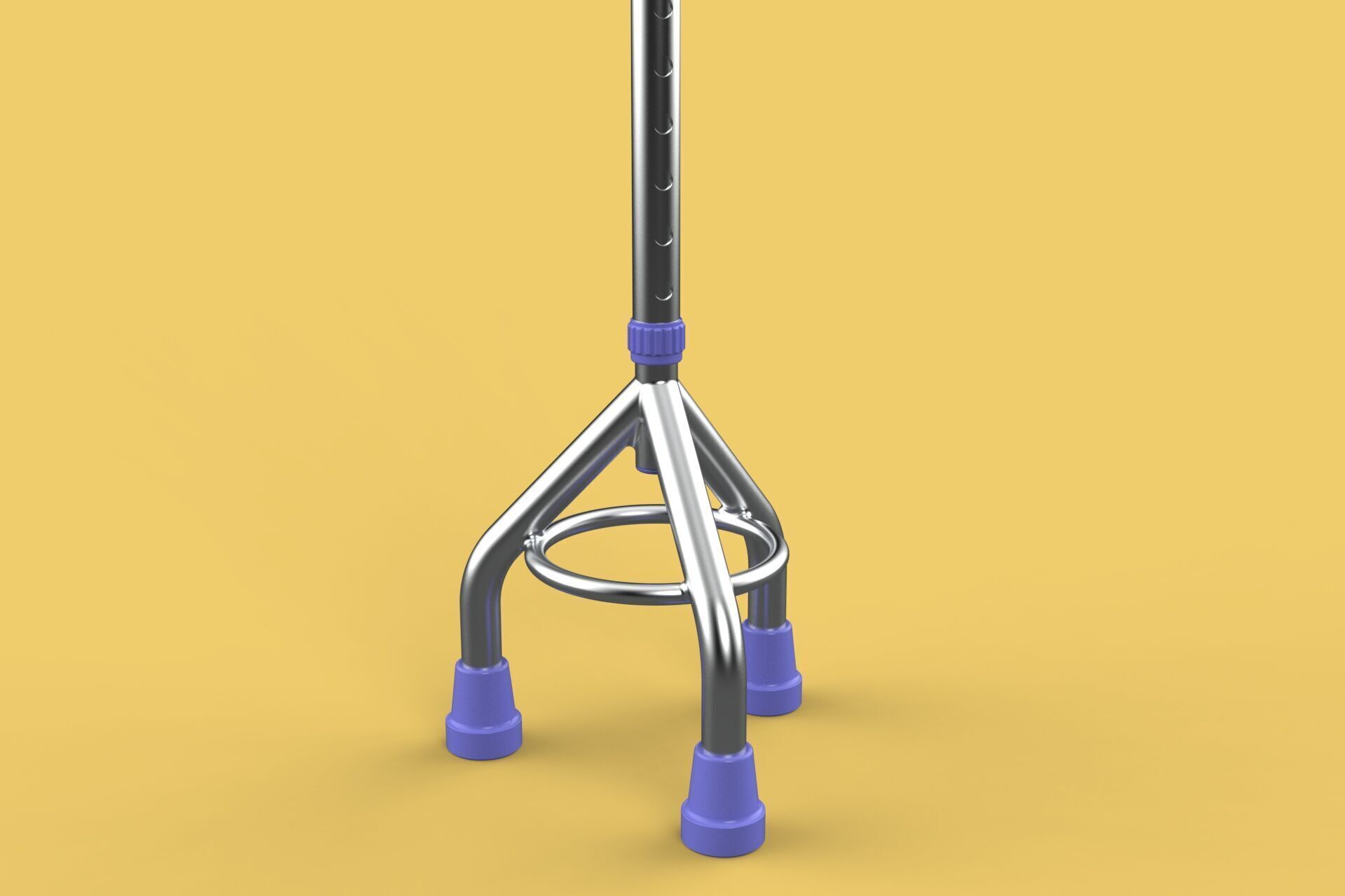 STANDARD TRIPOD WALKING CANE AID ELDERLY STICK POLE GAIT 3 LEG 3D model_18