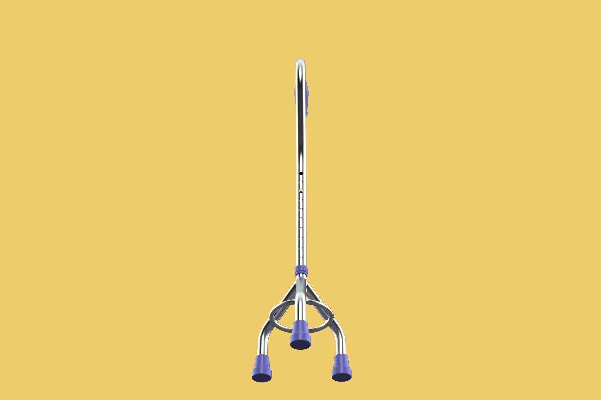 STANDARD TRIPOD WALKING CANE AID ELDERLY STICK POLE GAIT 3 LEG 3D model_3