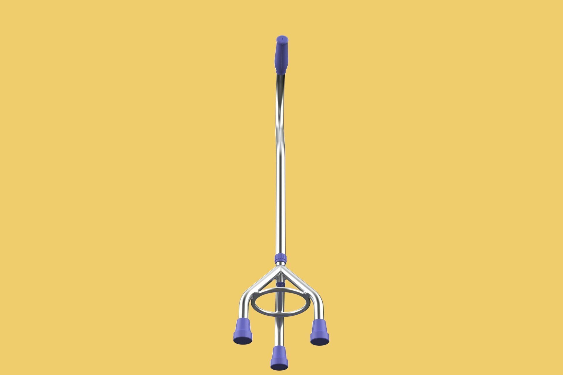 STANDARD TRIPOD WALKING CANE AID ELDERLY STICK POLE GAIT 3 LEG 3D model_25